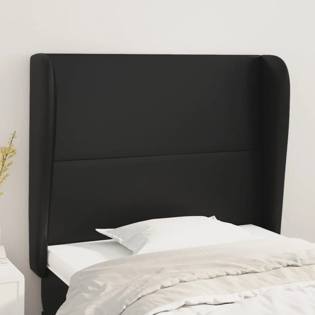 vidaXL Testiera ad Orecchio Nera 93x23x118/128 cm in Similpelle