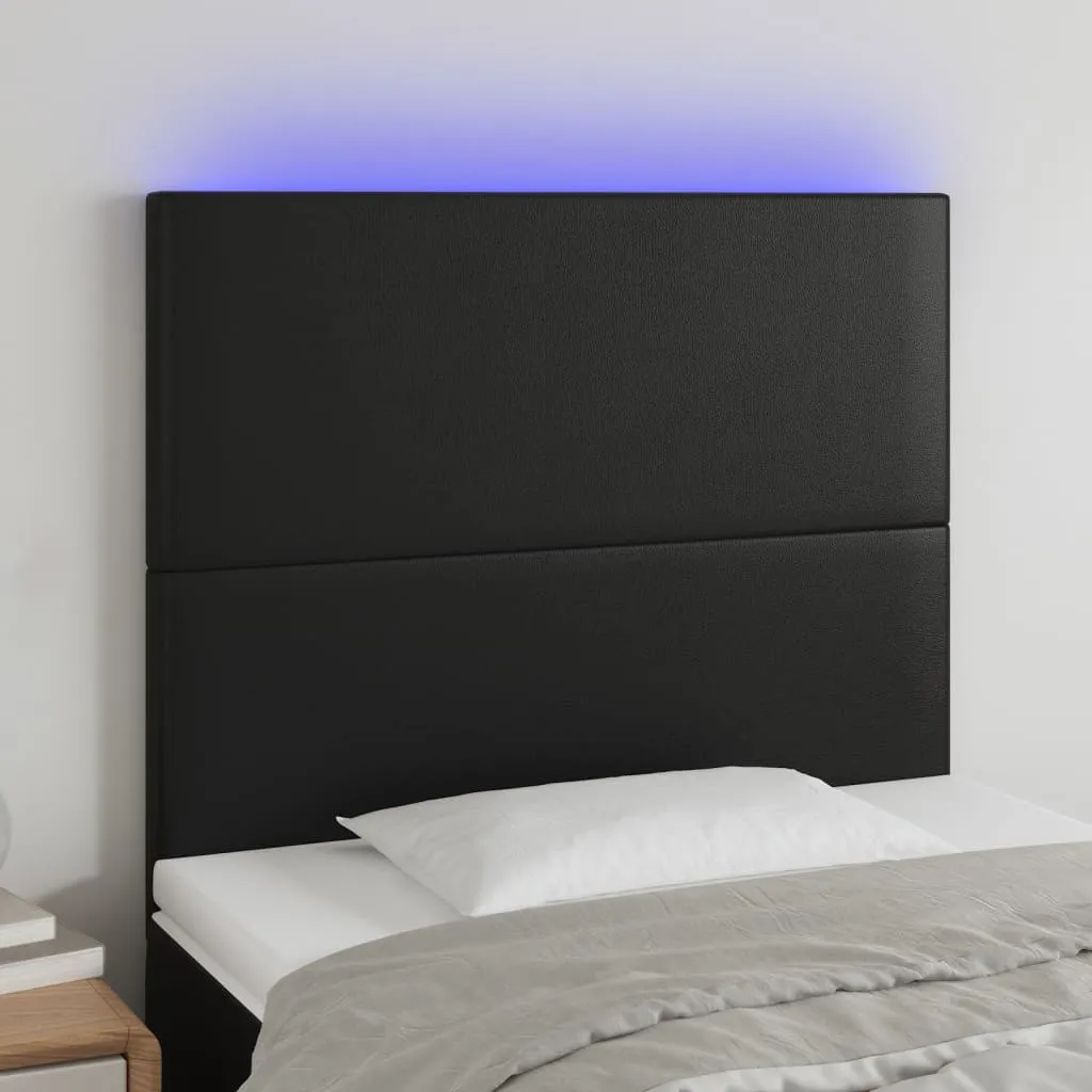 vidaXL Testiera a LED nero 90x5x118/128 cm in Similpelle