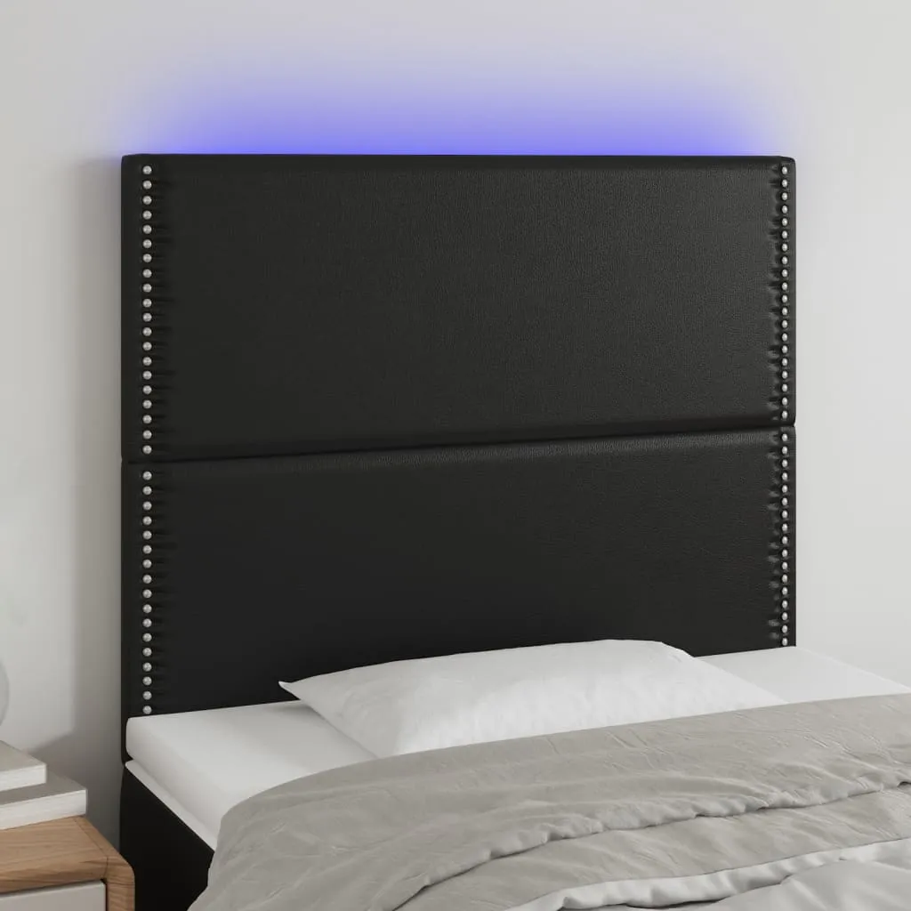 vidaXL Testiera a LED nero 90x5x118/128 cm in Similpelle