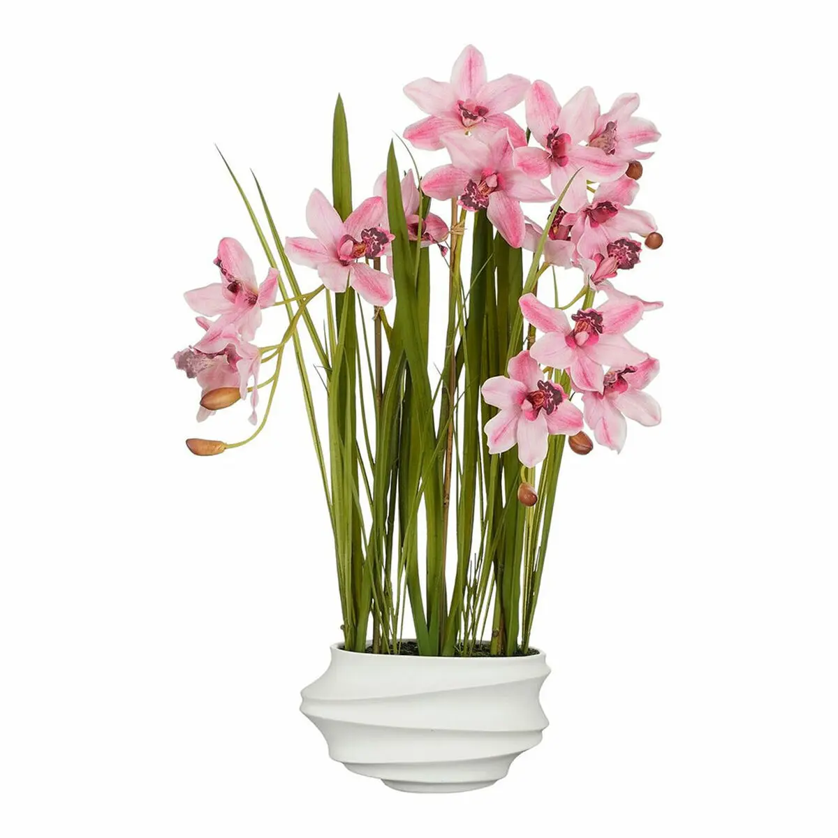 Pianta Decorativa Mica Decorations Cymbidium Poliestere Orchidea 81 x 49 x 40 cm Artificiale