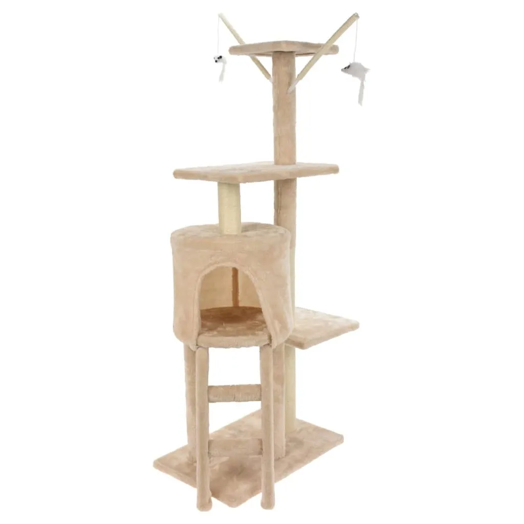 Pets Collection Tiragraffi a Torre per Gatti 45x30x110 cm Beige