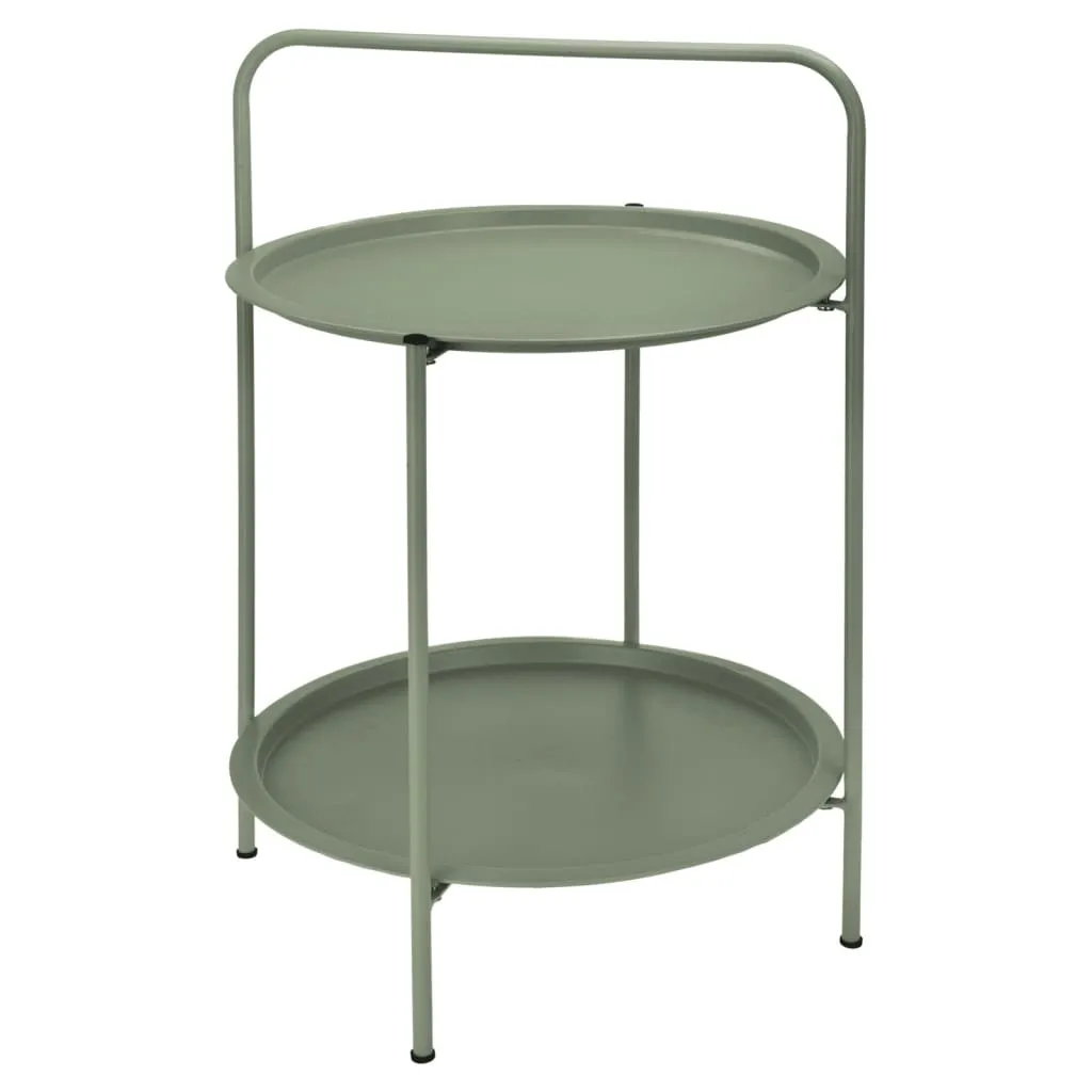 ProGarden Tavolo da Giardino con 2 Vassoi 50x66 cm Verde Opaco