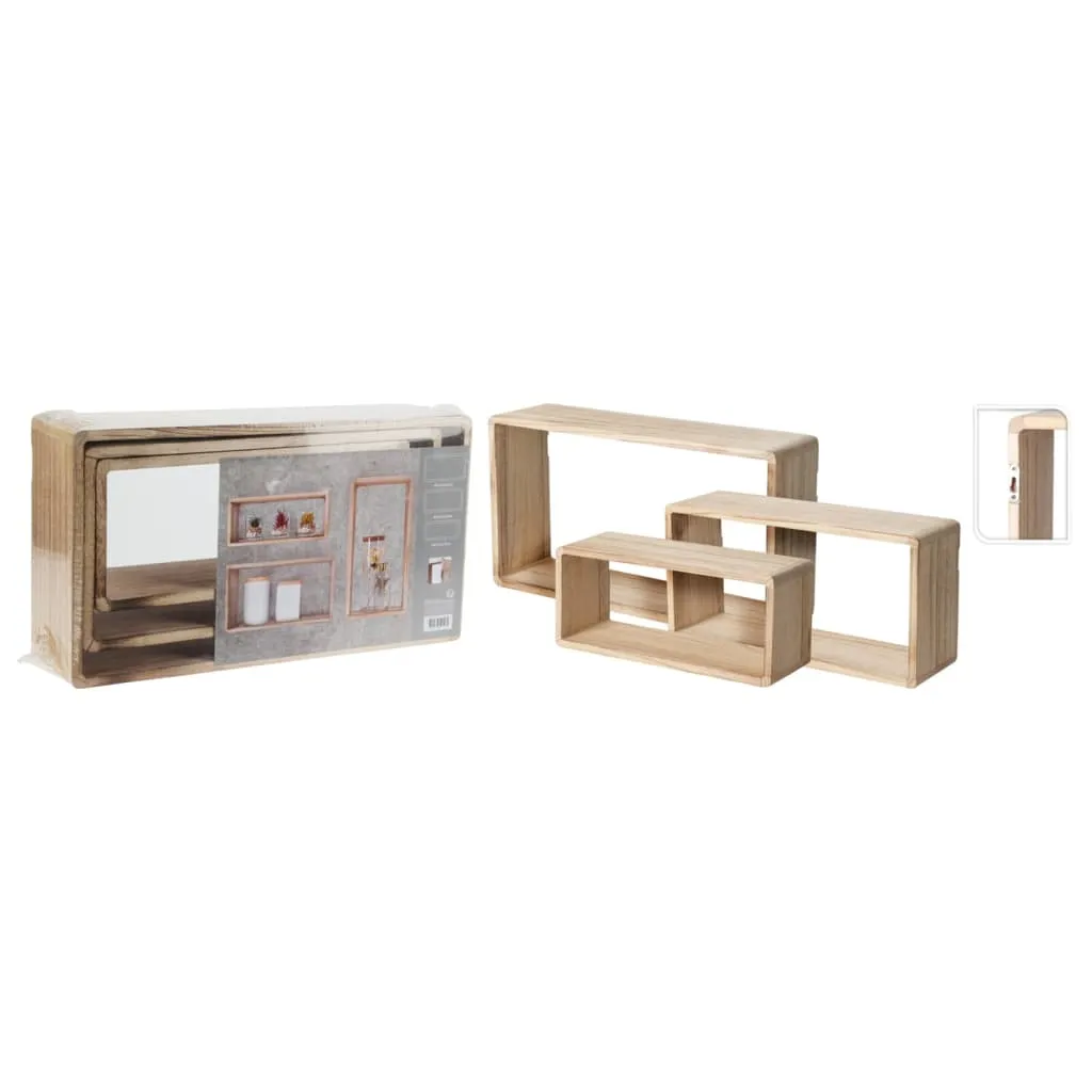 H&S Collection Set Espositori in Legno 3 pz Naturale