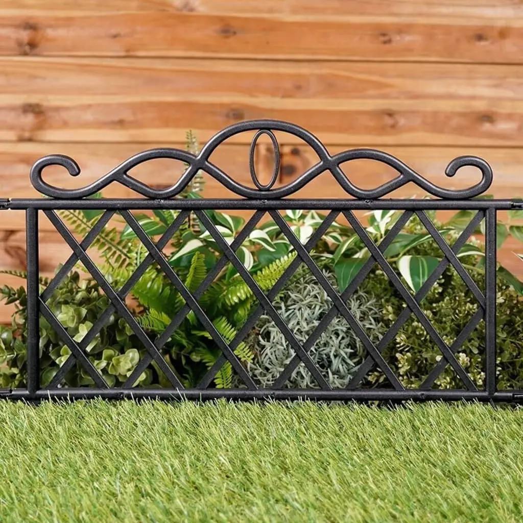 ProGarden Recinzione Decorativa da Giardino 5 pz in PP Nero 48x34 cm