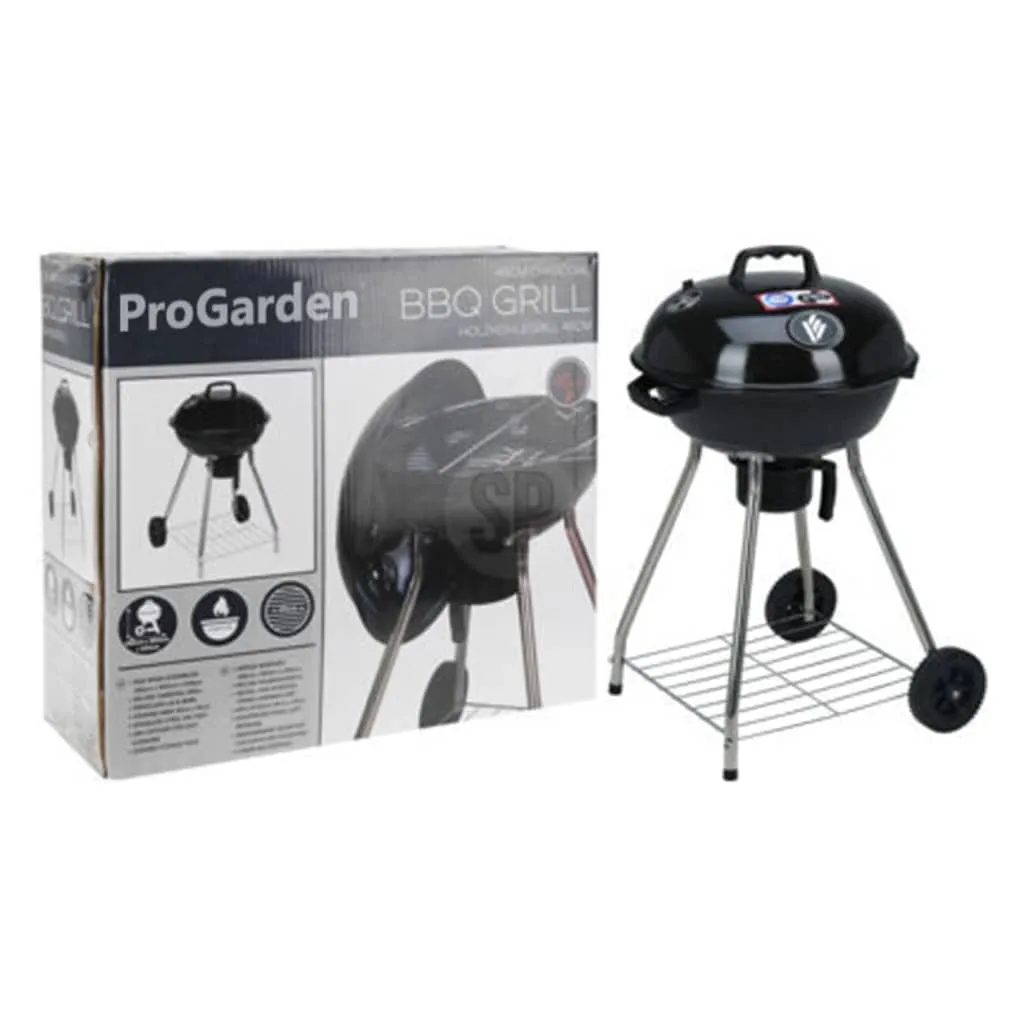 ProGarden Griglia Barbecue su Ruote Nera