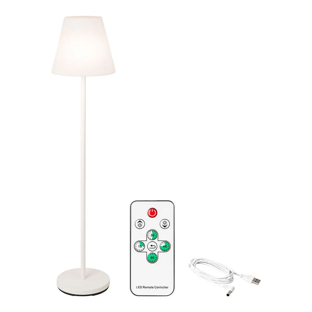 Lampada da Terra Lumineo 894460 Bianco 150 cm Ricaricabile