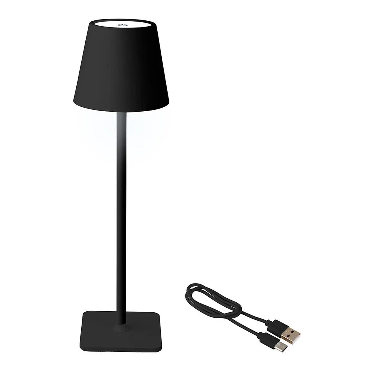 Lampada LED da Tavolo Lumineo 894376 Nero Metallo 17 cm Ricaricabile