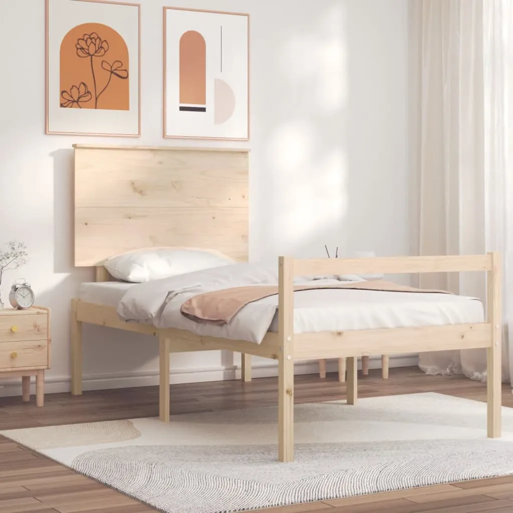 vidaXL Letto per Anziani con Testiera 100x200 cm in Legno Massello