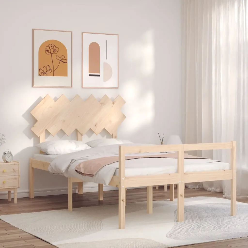 vidaXL Letto per Anziani con Testiera Small Double in Legno Massello