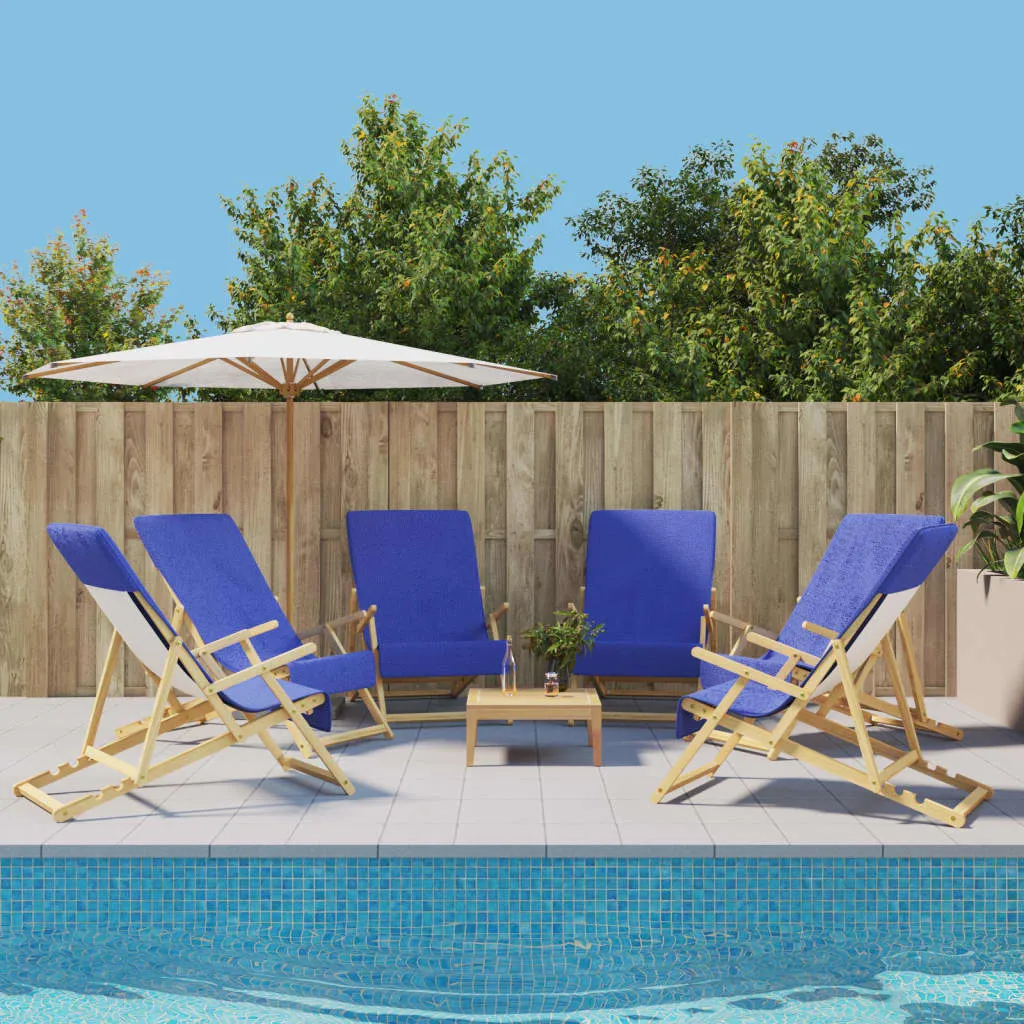 vidaXL Asciugamani da Spiaggia 6pz Blu Reale 60x135 cm Tessuto 400 GSM