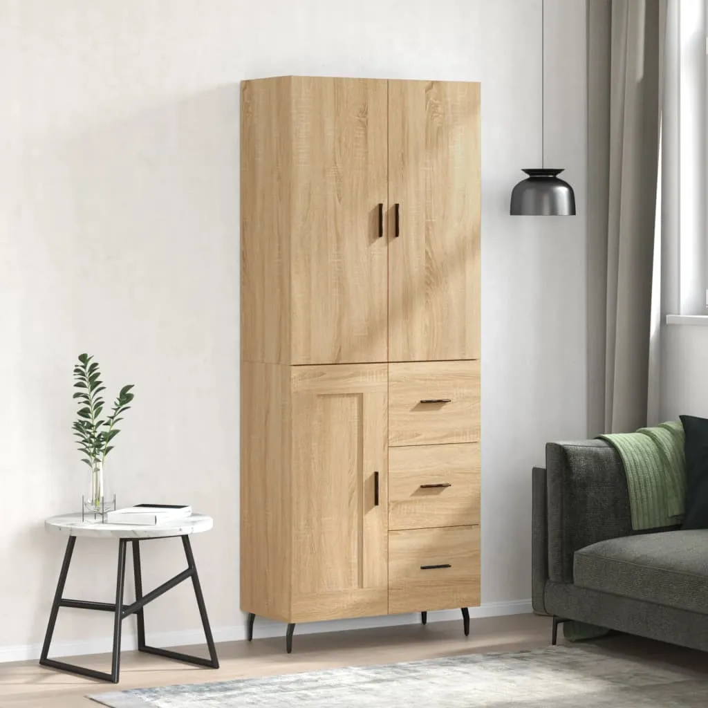 vidaXL Credenza Rovere Sonoma 69,5x34x180 cm in Legno Multistrato