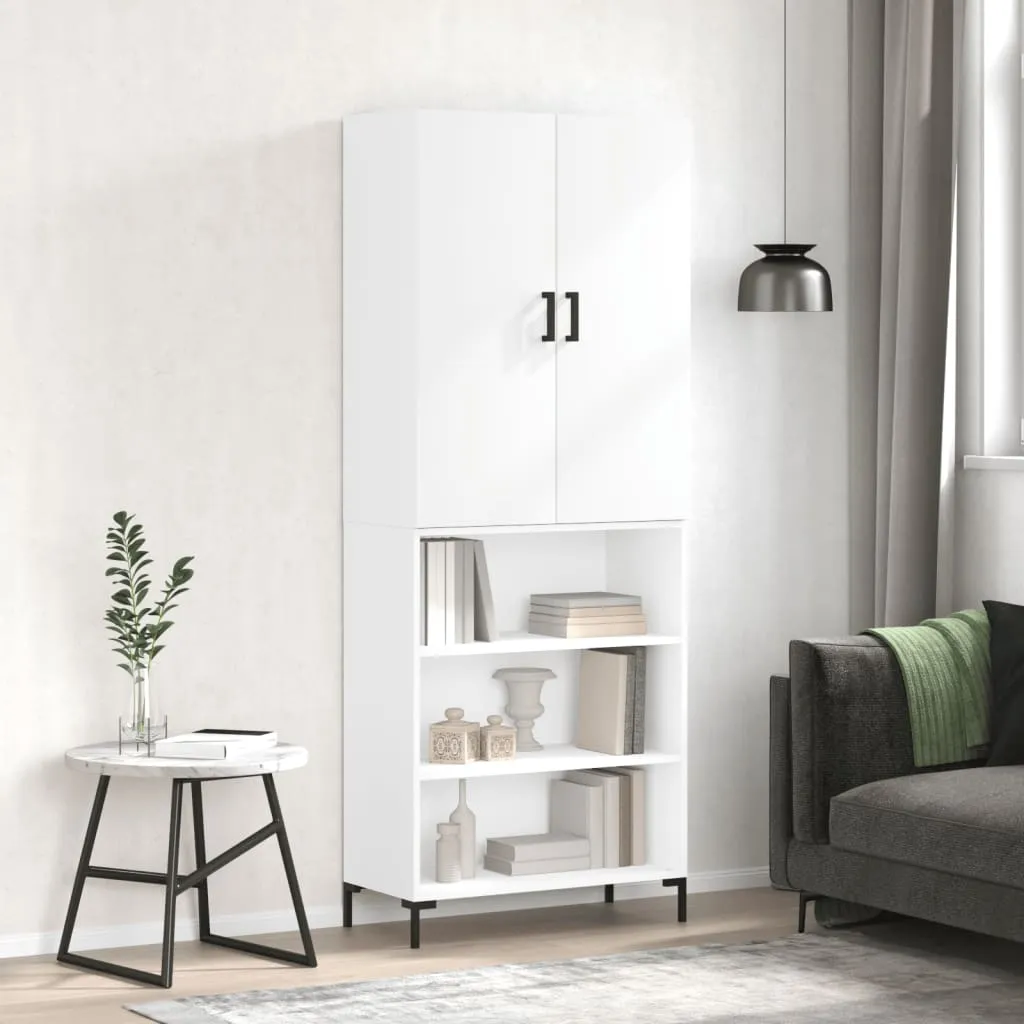 vidaXL Credenza Bianca 69,5x34x180 cm in Legno Multistrato