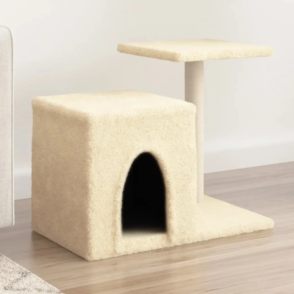 vidaXL Albero per Gatti con Tiragraffi in Sisal Crema 50,5 cm