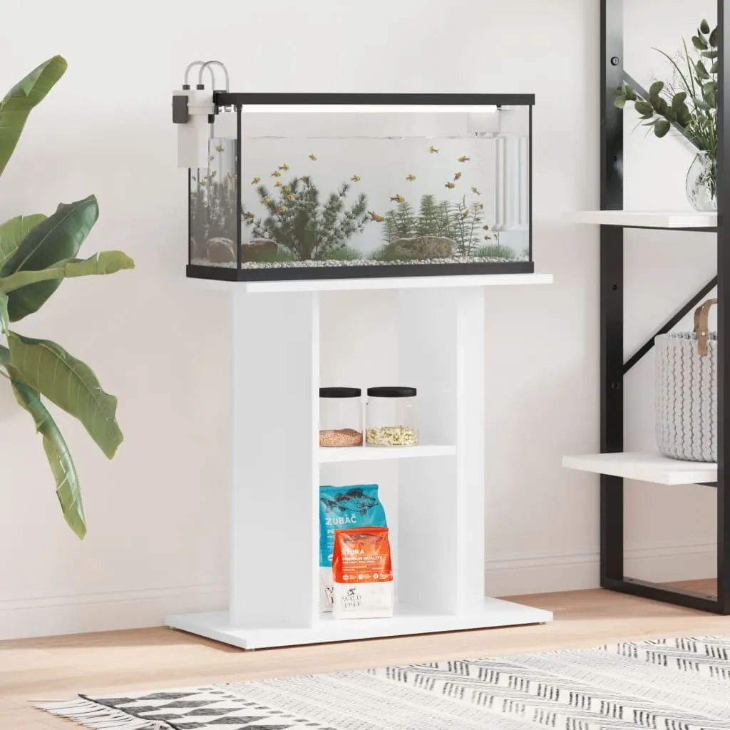 vidaXL Supporto Acquario 60x30x60cm in Legno Multistrato Bianco Lucido