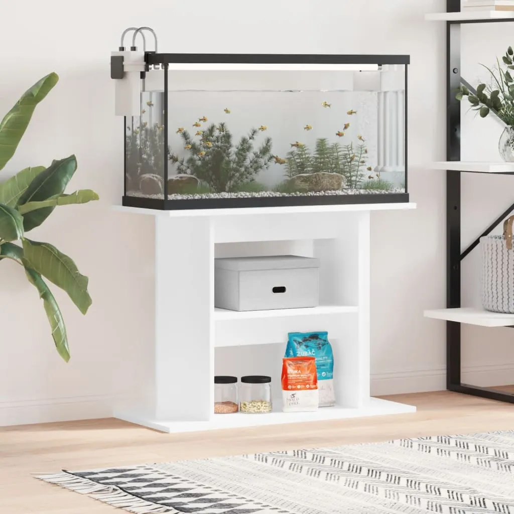 vidaXL Supporto per Acquario 80x35x60 cm in Legno Multistrato Bianco