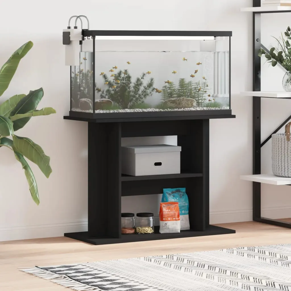 vidaXL Supporto per Acquario 80x35x60 cm in Legno Multistrato Nero