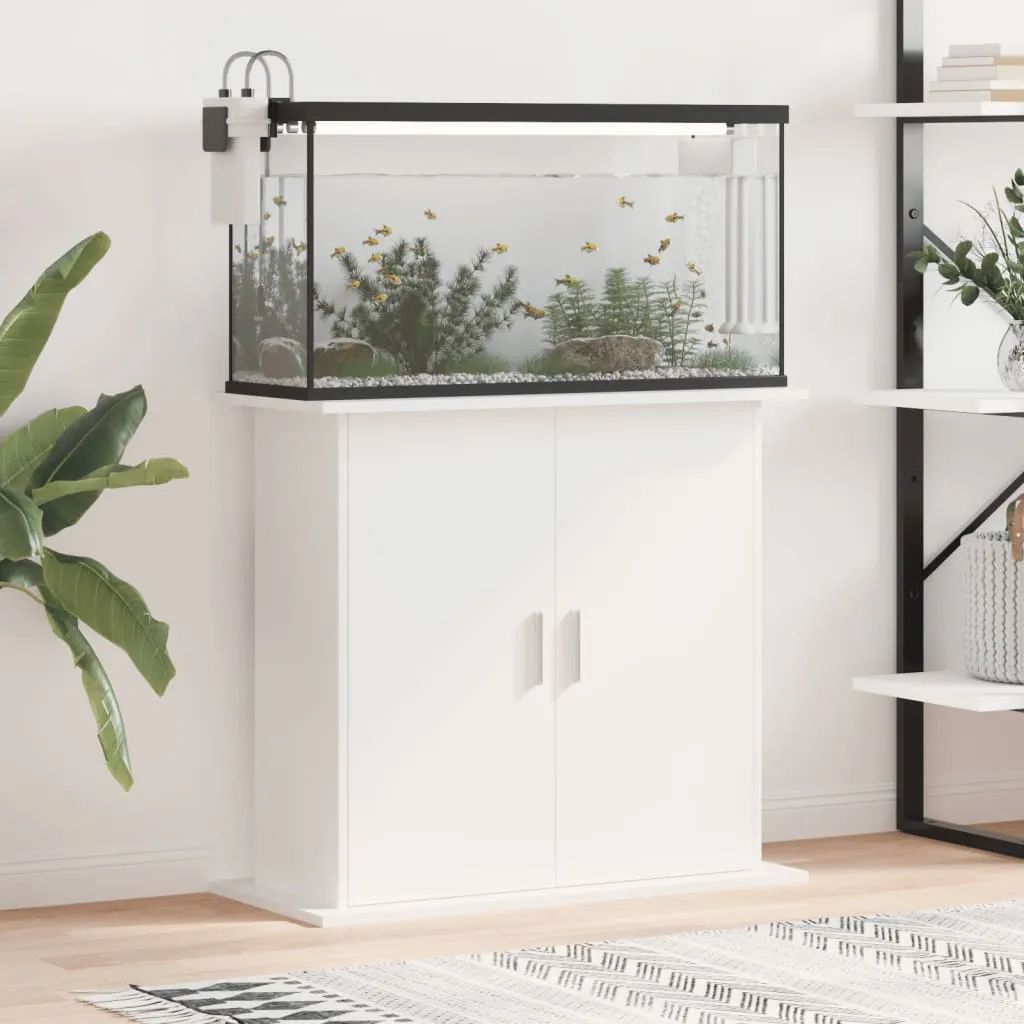 vidaXL Supporto per Acquario Bianco 81x36x73 cm in Legno Multistrato