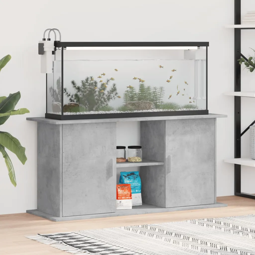 vidaXL Supporto Acquario 121x41x58 cm Legno Multistrato Grigio Cemento