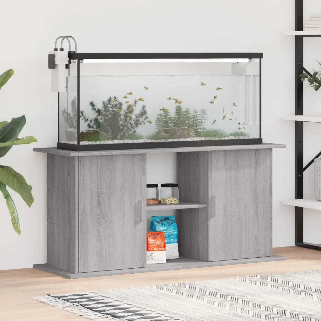 vidaXL Supporto Acquario 121x41x58 cm Legno Multistrato Grigio Sonoma