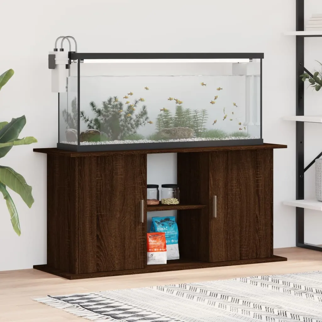 vidaXL Supporto Acquario 121x41x58 cm Legno Multistrato Rovere Marrone