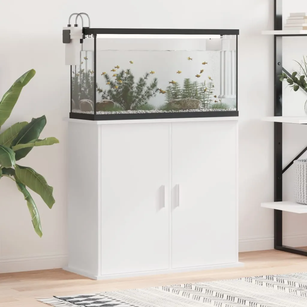 vidaXL Supporto per Acquario Bianco 81x36x73 cm in Legno Multistrato