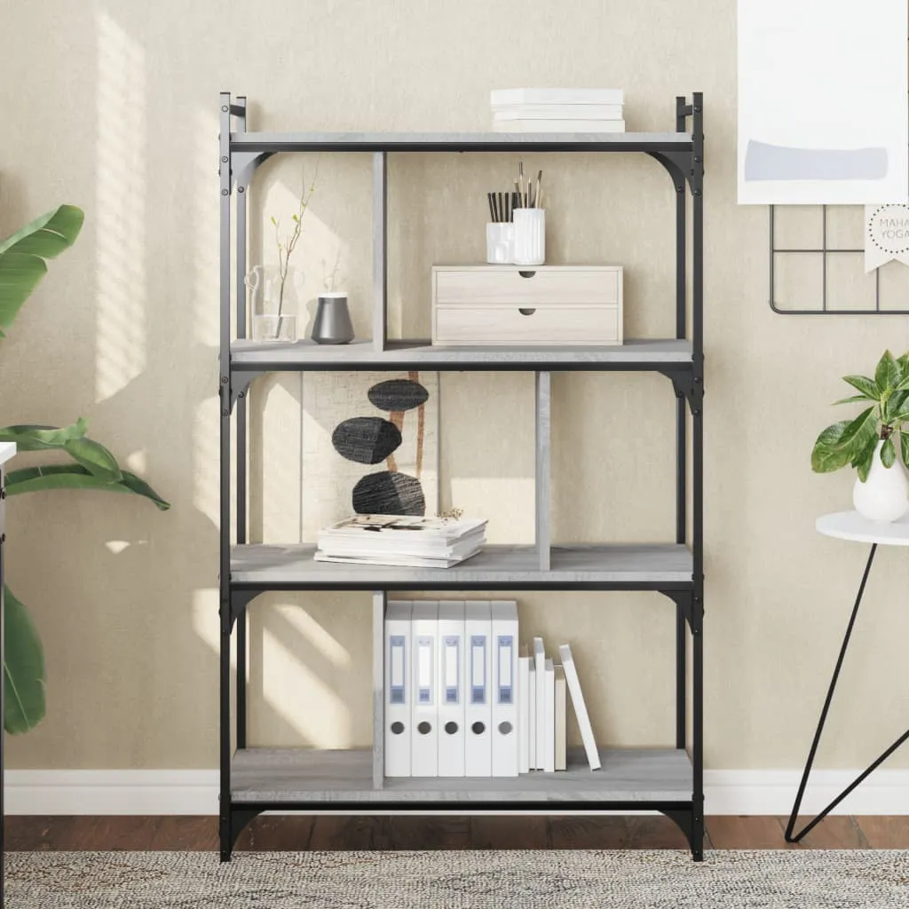 vidaXL Libreria Grigio Sonoma 4 Ripiani 76x32x123 cm Legno Multistrato