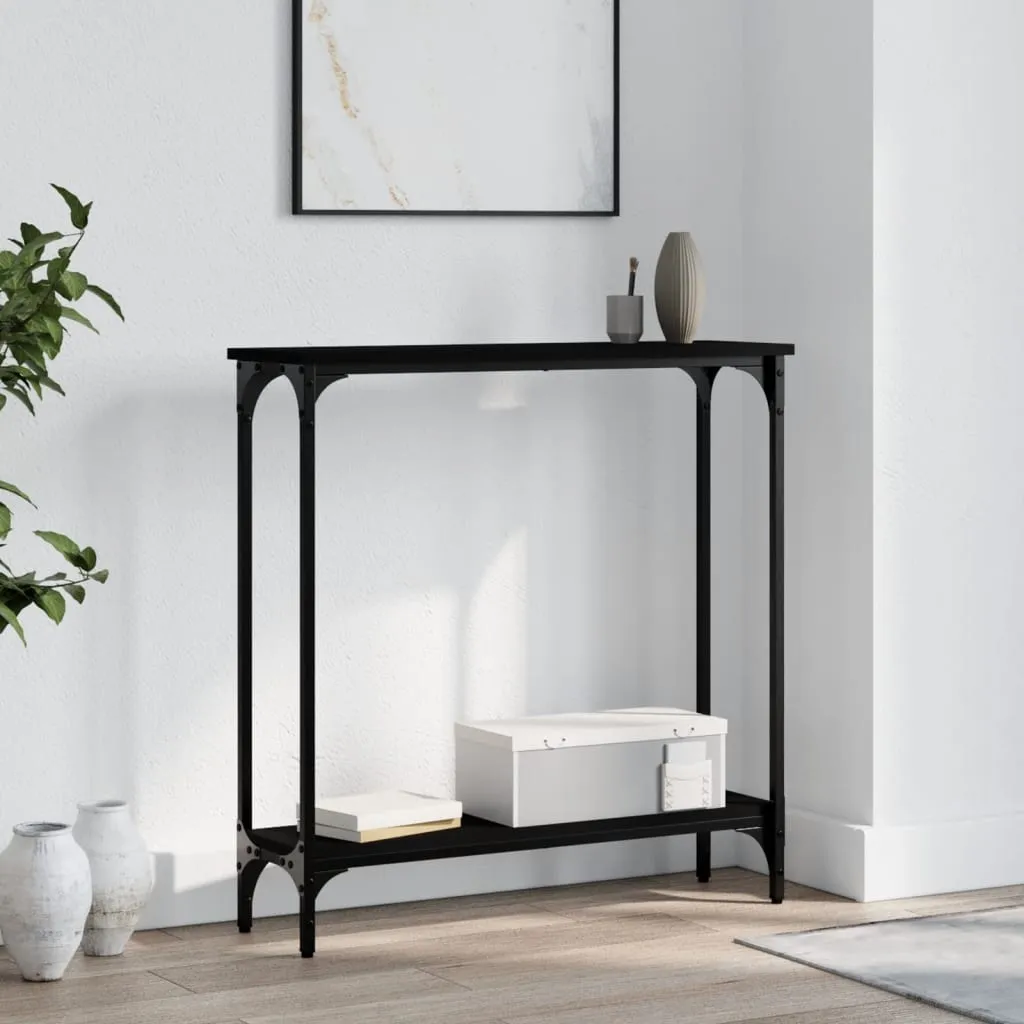 vidaXL Tavolino Consolle Nero 75x22,5x75 cm in Legno Multistrato