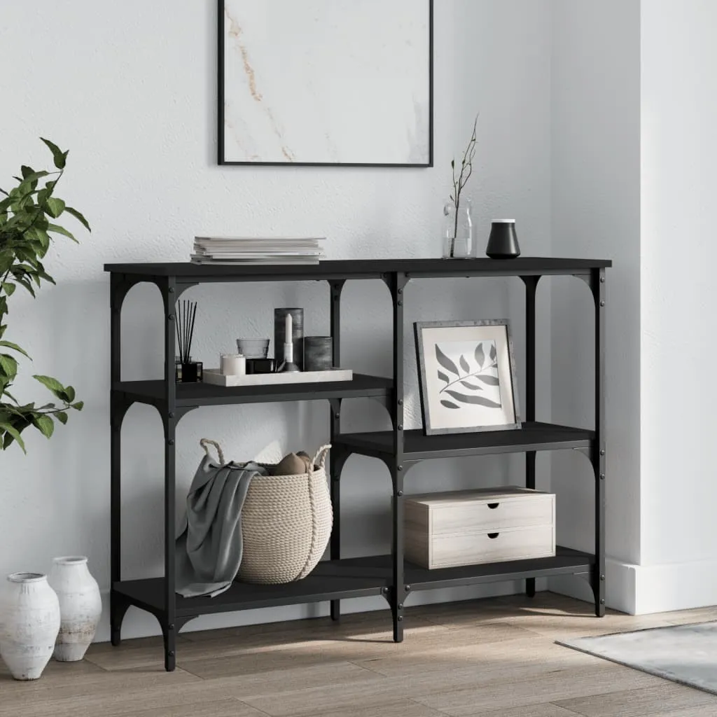 vidaXL Tavolino Consolle Nero 102x29x75 cm in Legno Multistrato