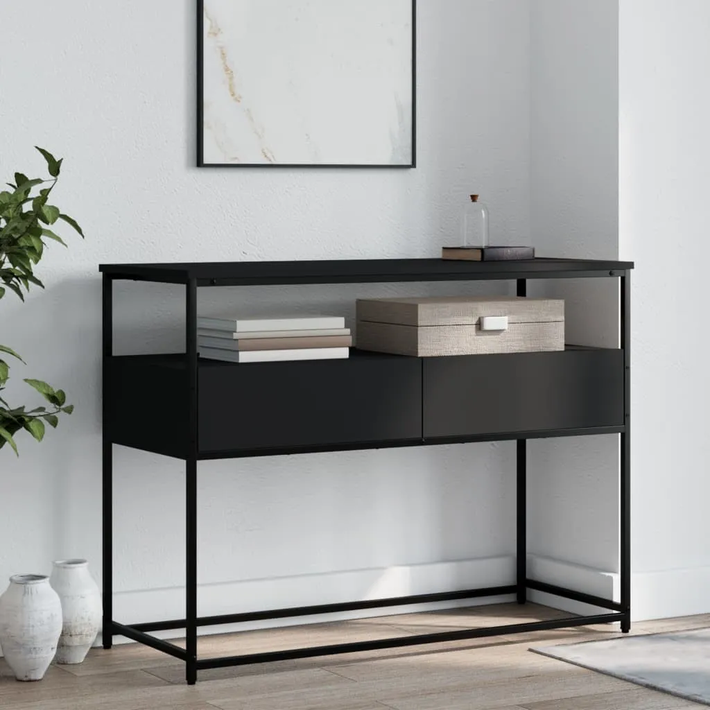 vidaXL Tavolino Consolle Nero 100x40x75 cm in Legno Multistrato