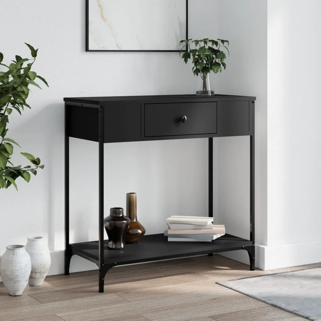 vidaXL Tavolino Consolle Nero 75x34,5x75 cm in Legno Multistrato