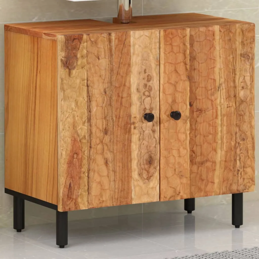 vidaXL Mobile Lavabo da Bagno 62x33x58cm in Legno Massello di Acacia