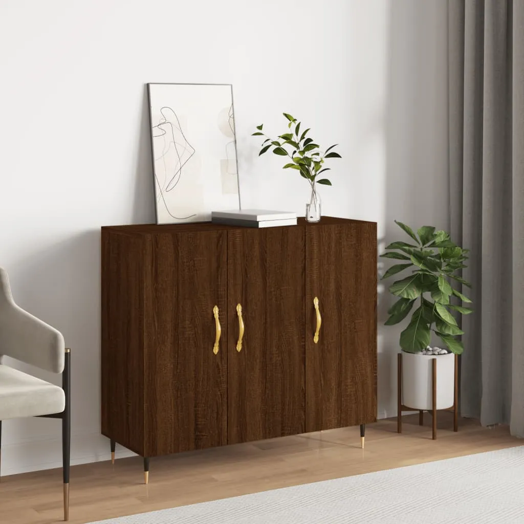 vidaXL Credenza Rovere Marrone 90x34x80 cm in Legno Multistrato