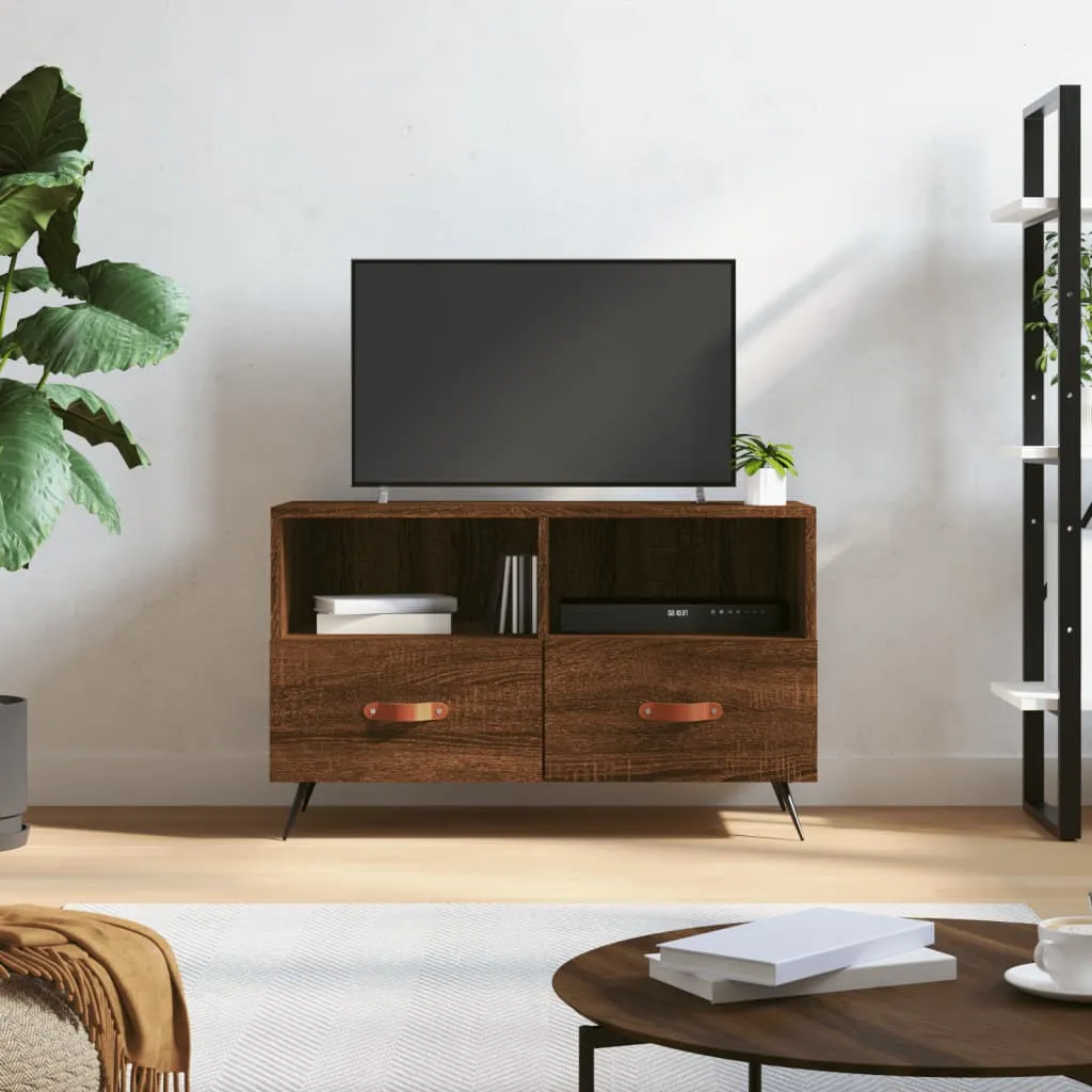 vidaXL Mobile Porta TV Rovere Marrone 80x36x50 cm in Legno Multistrato