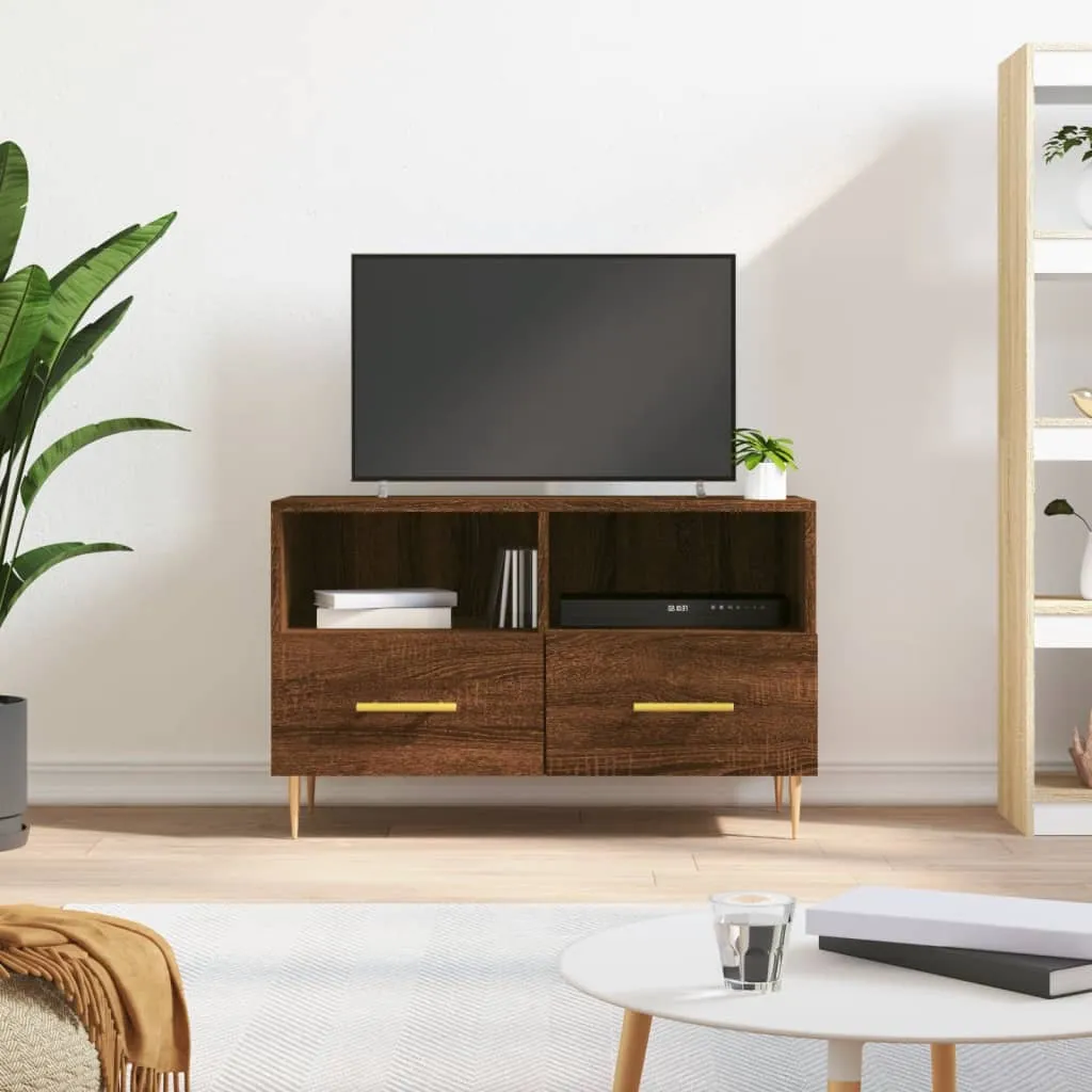 vidaXL Mobile Porta TV Rovere Marrone 80x36x50 cm in Legno Multistrato