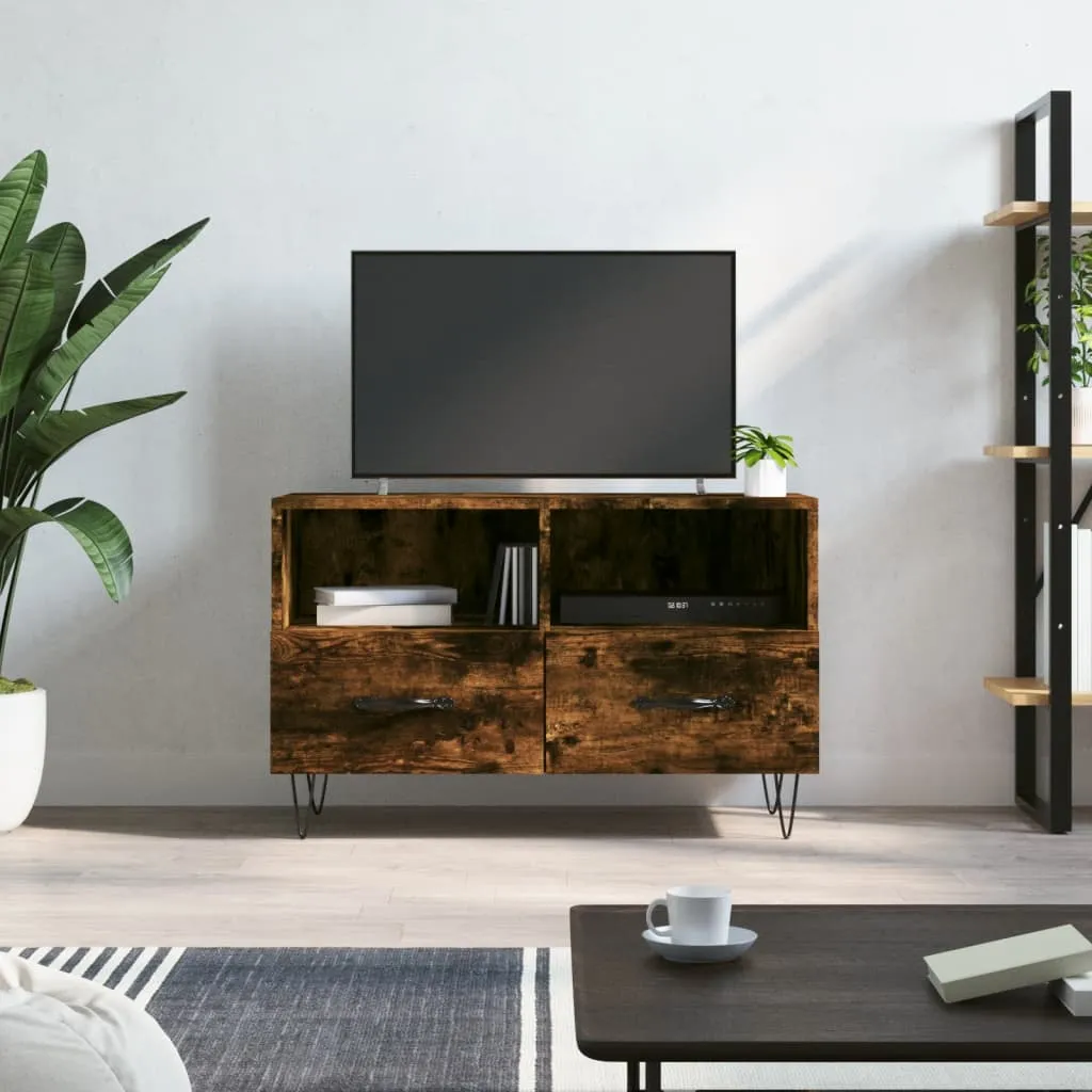 vidaXL Mobile Porta TV Rovere Fumo 80x36x50 cm in Legno Multistrato