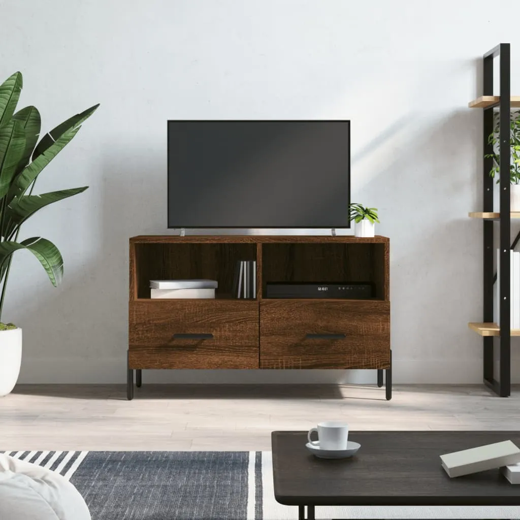 vidaXL Mobile Porta TV Rovere Marrone 80x36x50 cm in Legno Multistrato