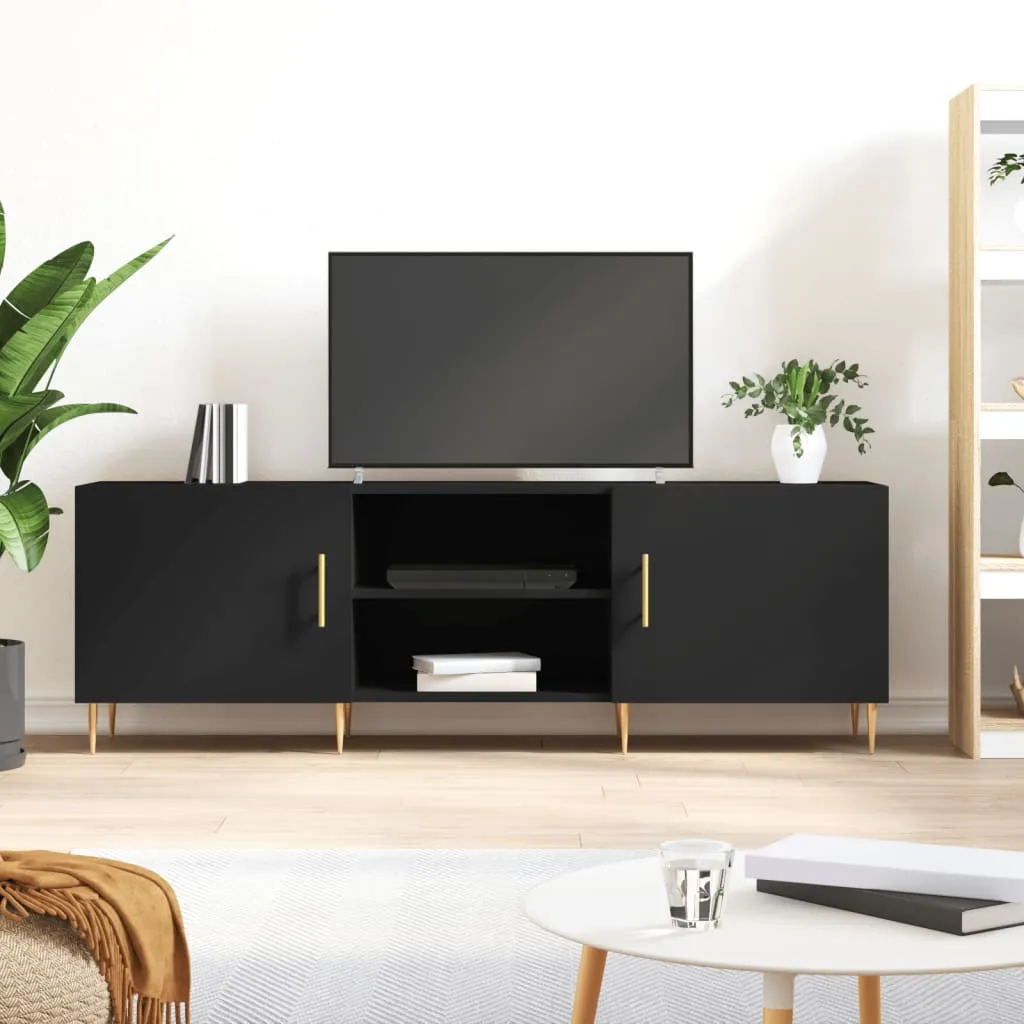 vidaXL Mobile Porta TV Nero 150x30x50 cm in Legno Multistrato