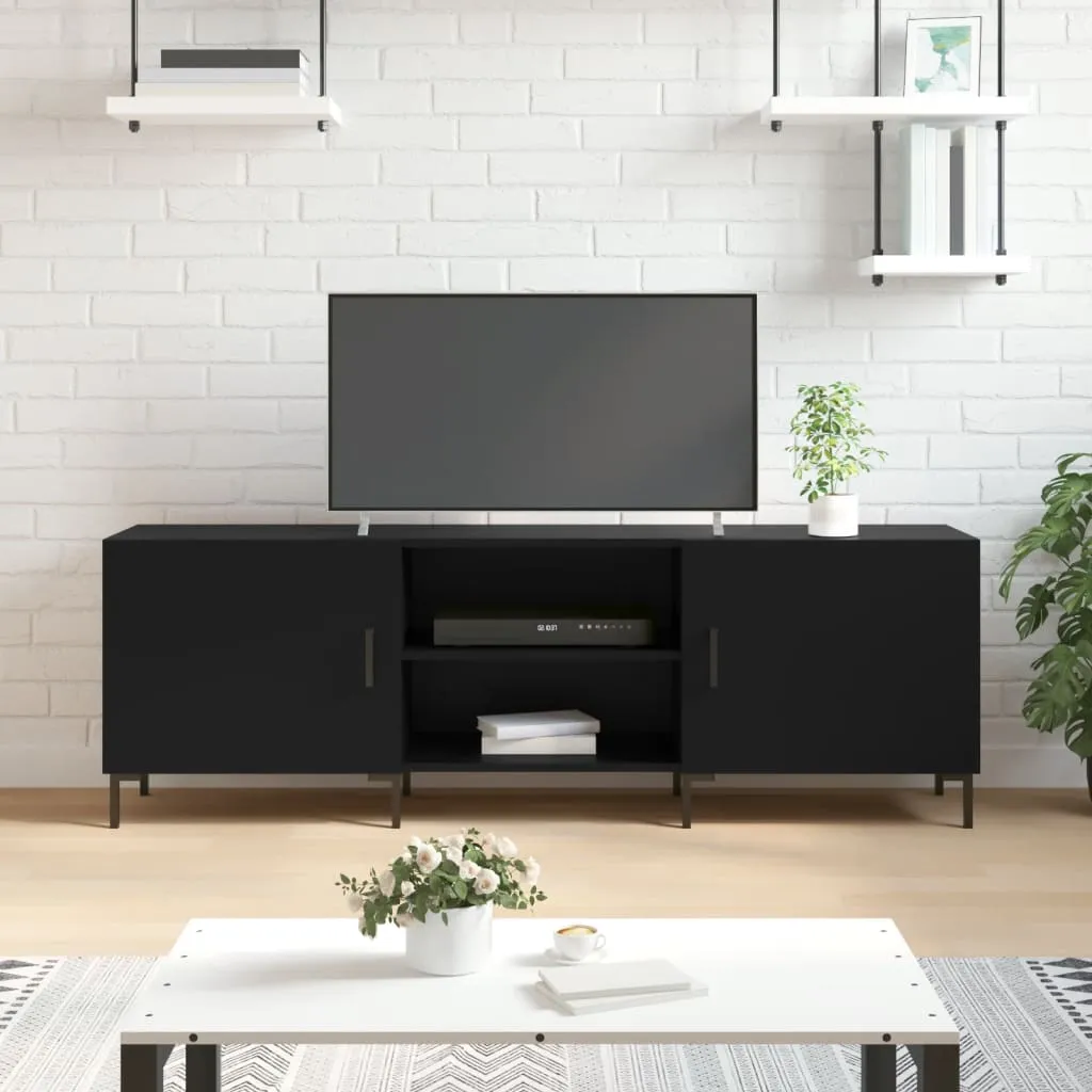 vidaXL Mobile Porta TV Nero 150x30x50 cm in Legno Multistrato