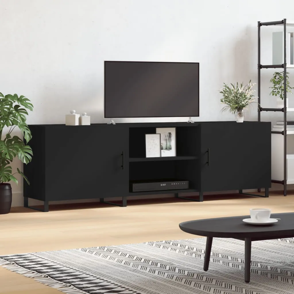 vidaXL Mobile Porta TV Nero 150x30x50 cm in Legno Multistrato