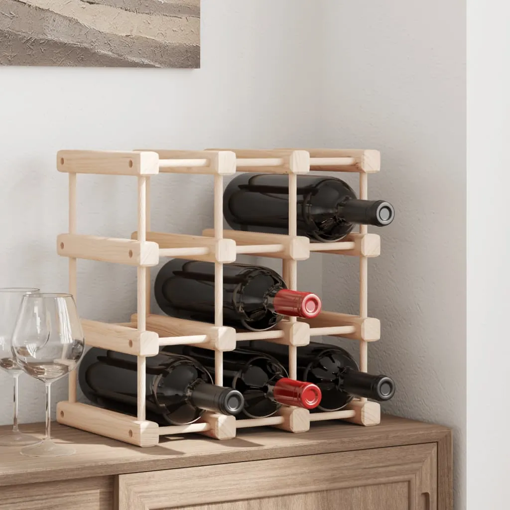 vidaXL Portabottiglie Vino 12 Bottiglie 36x23x36cm Legno Massello Pino