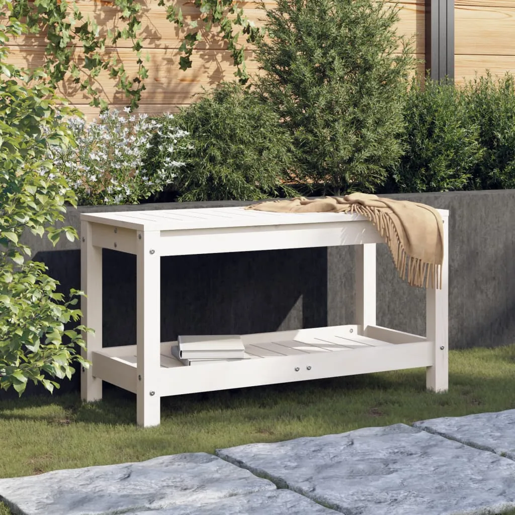 vidaXL Panca da Giardino Bianca 82,5x35x45 cm Legno Massello di Pino