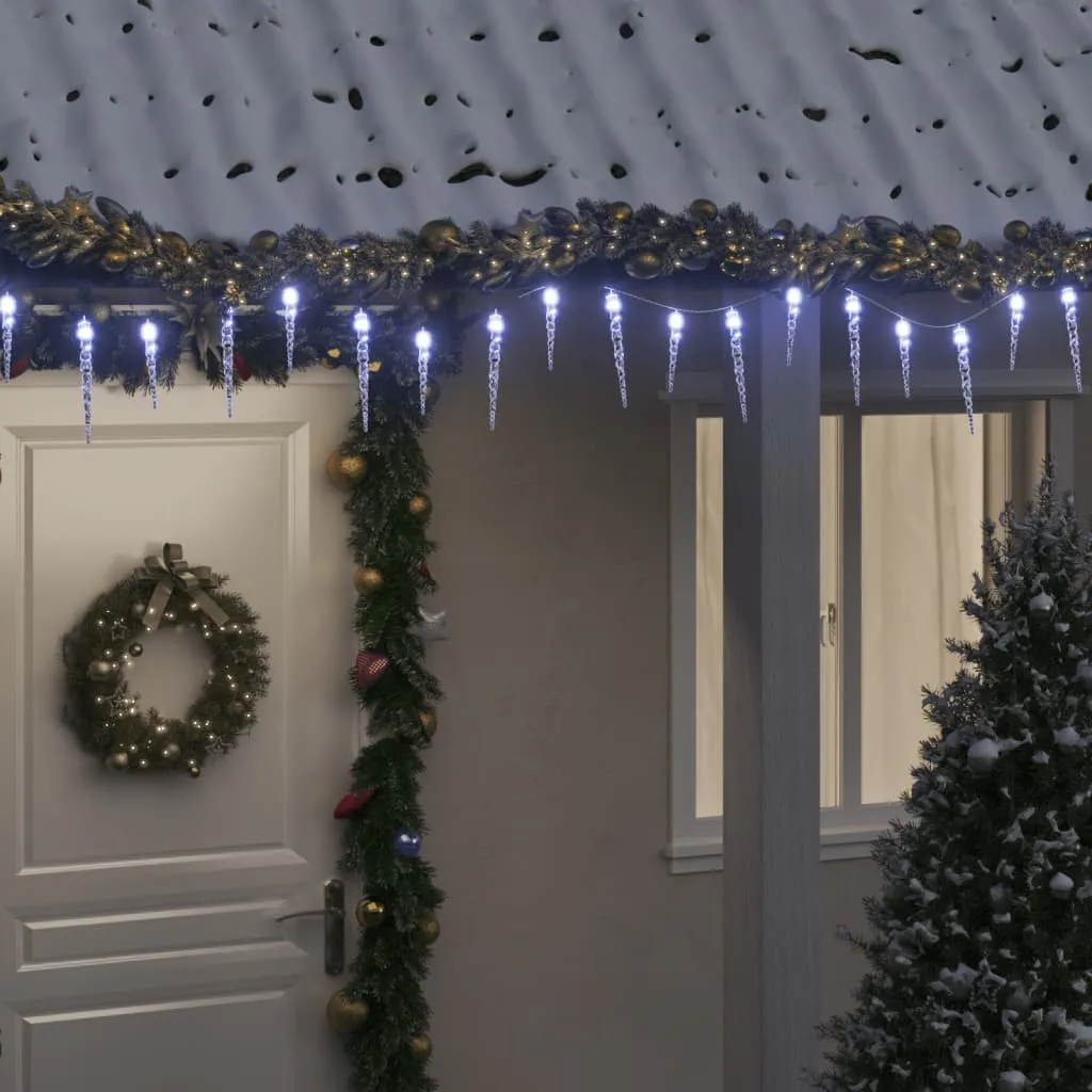 vidaXL Luce Natale a Ghiacciolo 200 LED Bianco Freddo 20m Acrilico PVC