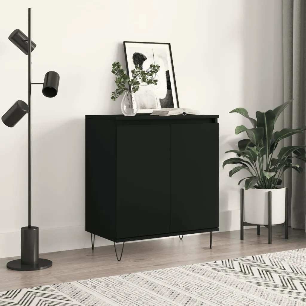 vidaXL Credenza Nero 60x35x70 cm in Legno Multistrato