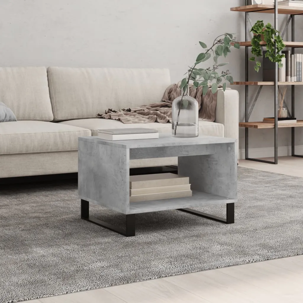 vidaXL Tavolino da Salotto Grigio Cemento 60x50x40cm Legno Multistrato