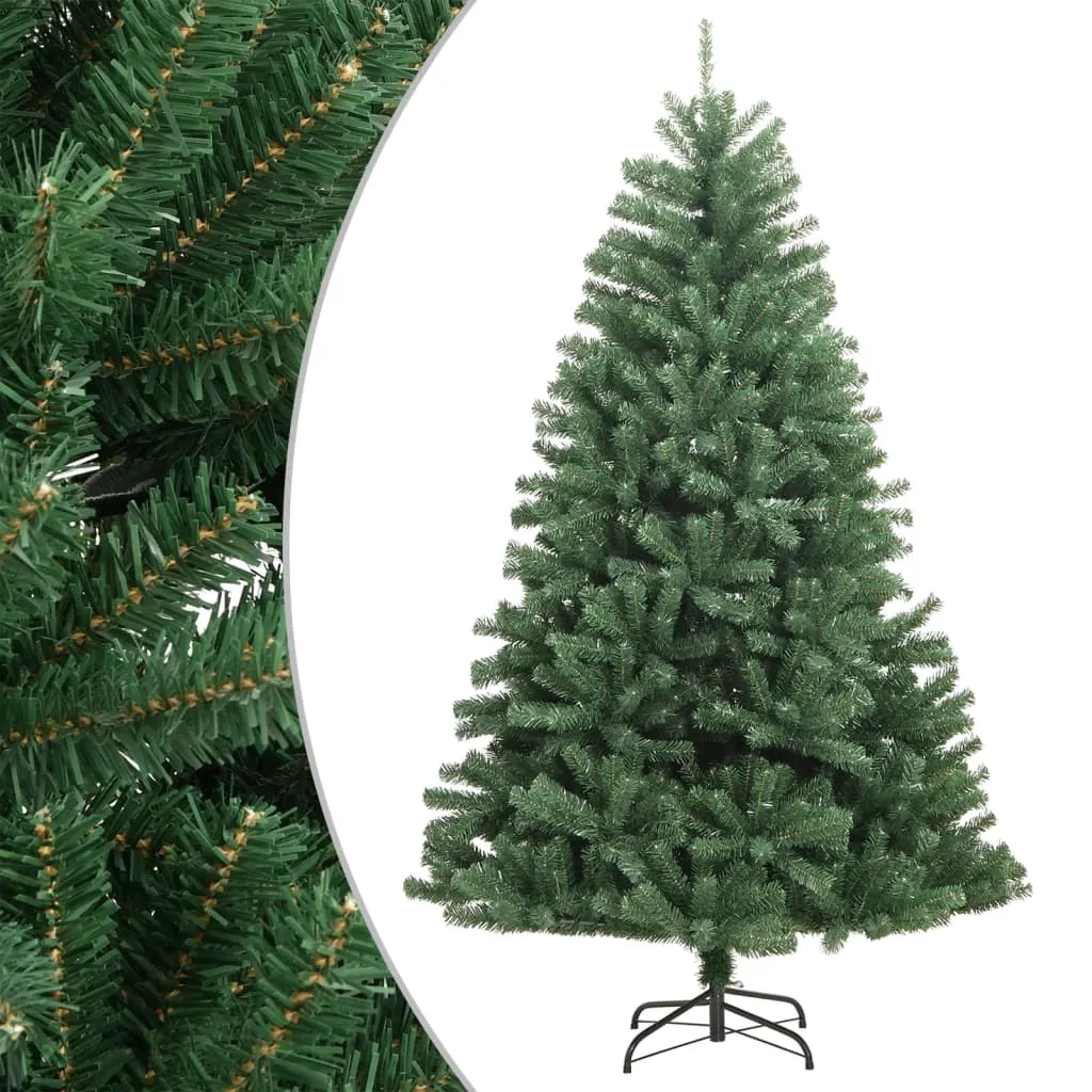 vidaXL Albero di Natale Artificiale Incernierato con Base Verde 210 cm