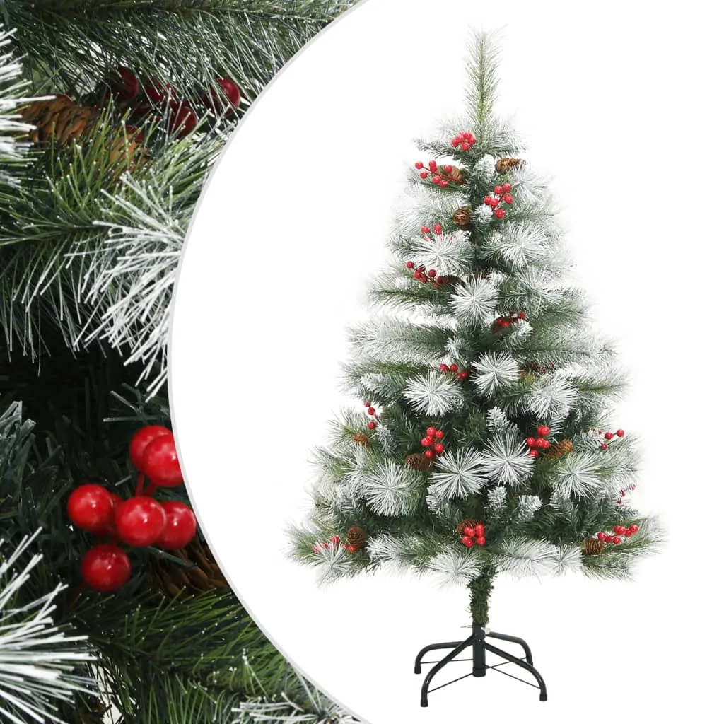 vidaXL Albero Natale Artificiale Incernierato con Pigne e Bacche 120cm