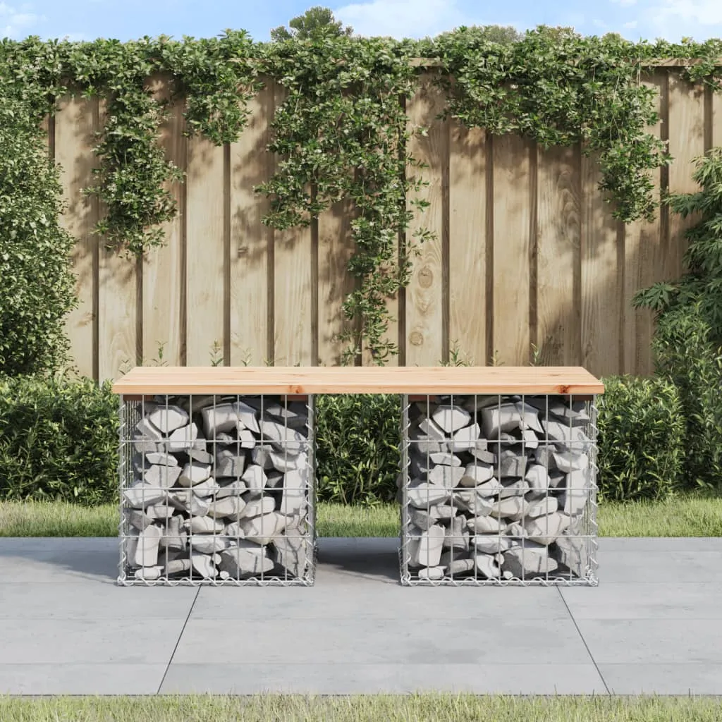 vidaXL Panca Giardino Design Gabbione 103x44x42 cm Legno Massello Pino