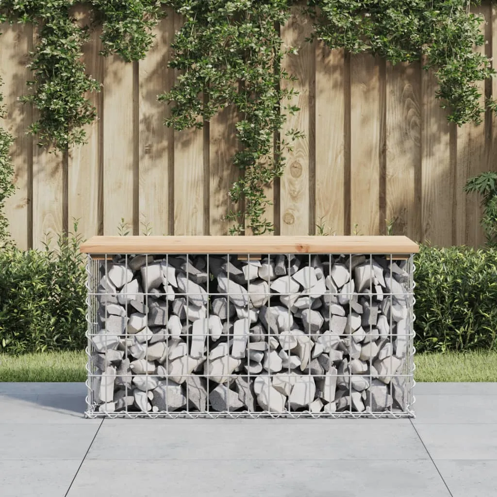 vidaXL Panca Giardino Design Gabbione 83x31,5x42cm Legno Massello Pino