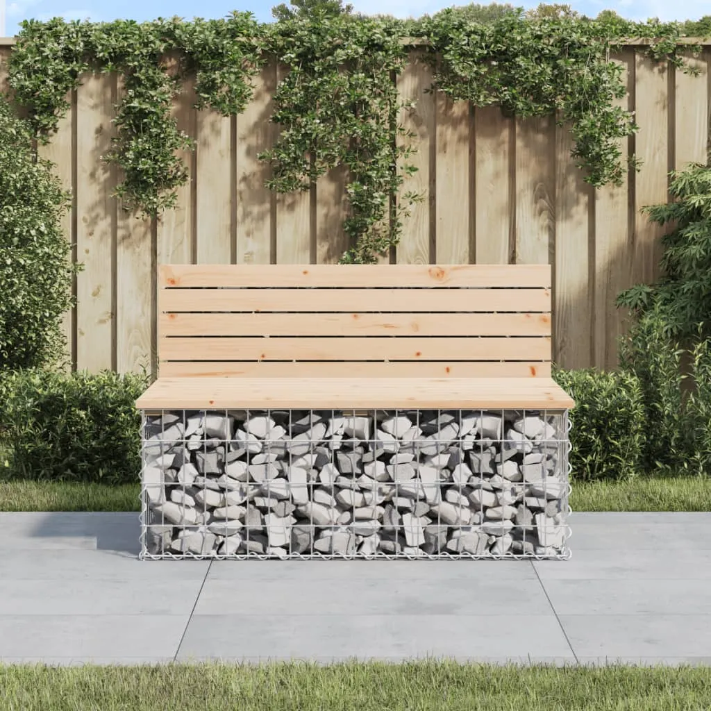 vidaXL Panca Giardino Design Gabbione 103x70x65 cm Legno Massello Pino