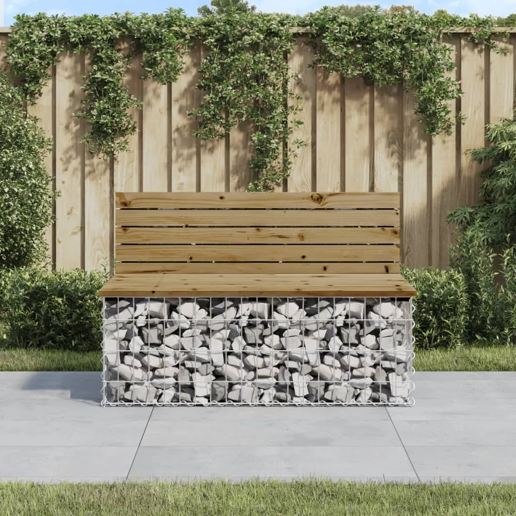 vidaXL Panca da Giardino Design Gabbione 103x70x65 cm Pino Impregnato